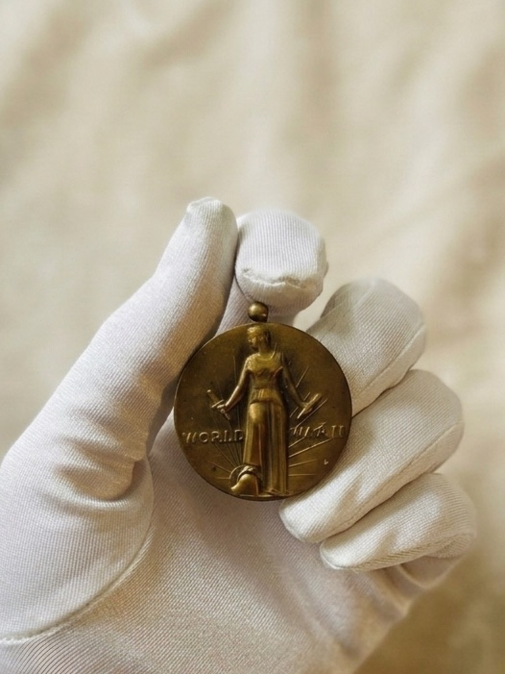 World War II Victory Medal Brass Pendant